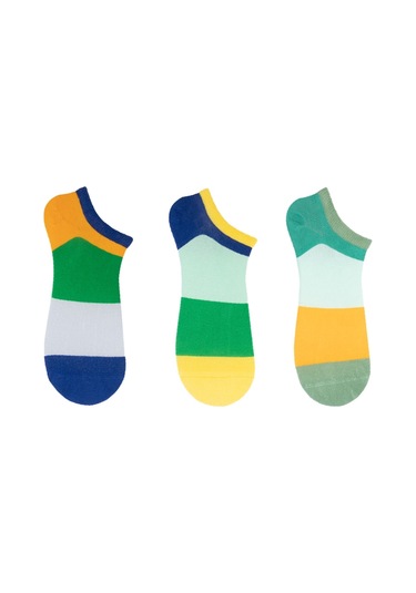 The Socks Company 3 Çift Erkek Patik Çorap 23SDCR158P Beyaz - Gri