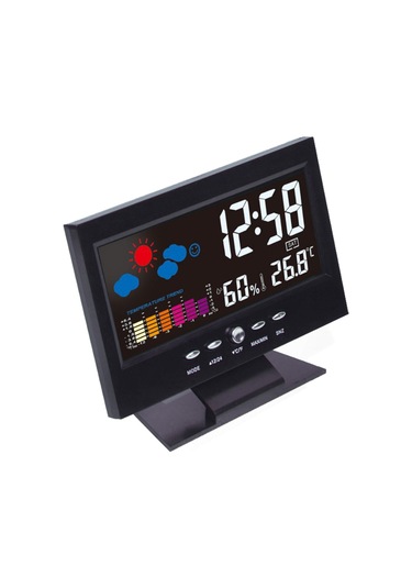 Çok İşlevli Çalar Saat Arka Aydınlatmalı Lcd Ekranlı Dijital Saat Zaman/tarih/hafta/sıcaklık/nem/hava Durumu Göstergeli
