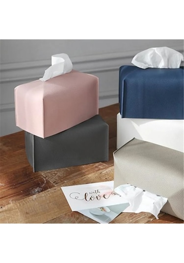 L-beyaz-yaratıcı Yatak Odası Oturma Odası Deri Doku Kutusu Büyük Banyo Mutfak Rulo Kağıt Saklama Kutusu Peçetelik Ev Araba Dekorasyon