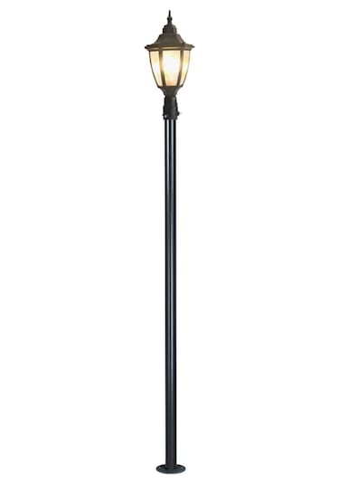 236 Cm Altıgen Direkli Bahçe Armatürü - Bahçe Lambası - Siyah