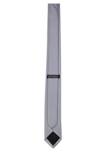 Hatemoğlu Gri Düz Klasik Micro Kravat 261810Etc003 007 Gri