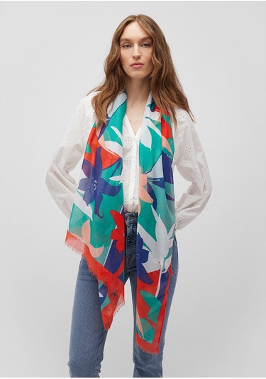 Mavi - Baskılı Şal 1912678-86390 Yeşil