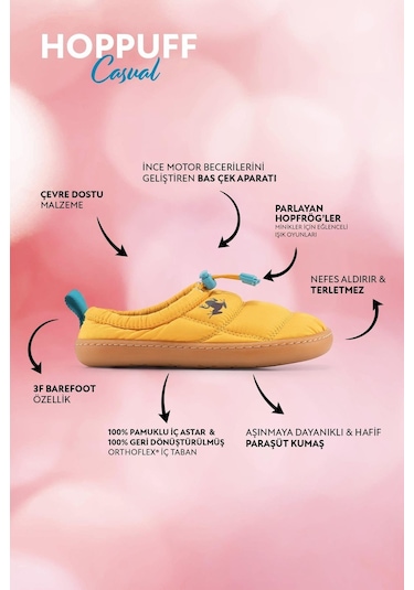 Hoppuff Casual Dinamik Sarı Barefoot Çocuk Ayakkabı
