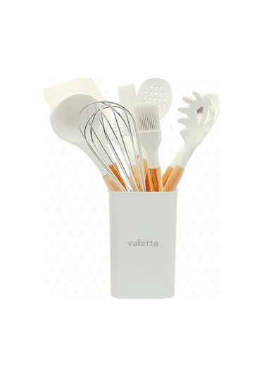 Valletta VLT1180 Matis 11 Parça Standlı Mutfak Servis Seti - Beyaz