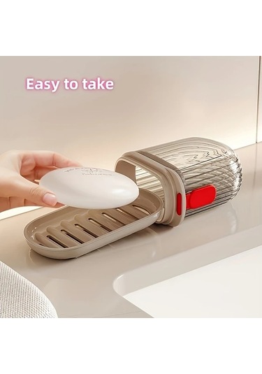 Chenkestoreone Seyahat Sabunluğu Kapaklı Dayanıklı Pet Sızdırmaz Gri Şeffaf Gri