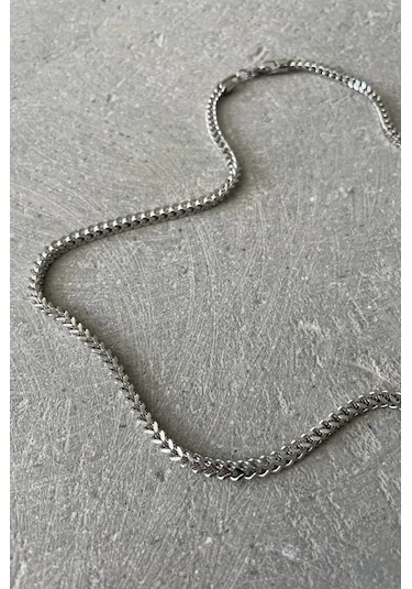 Kare Küp Model Çelik Erkek Kolye&bileklik Set ... Gümüş