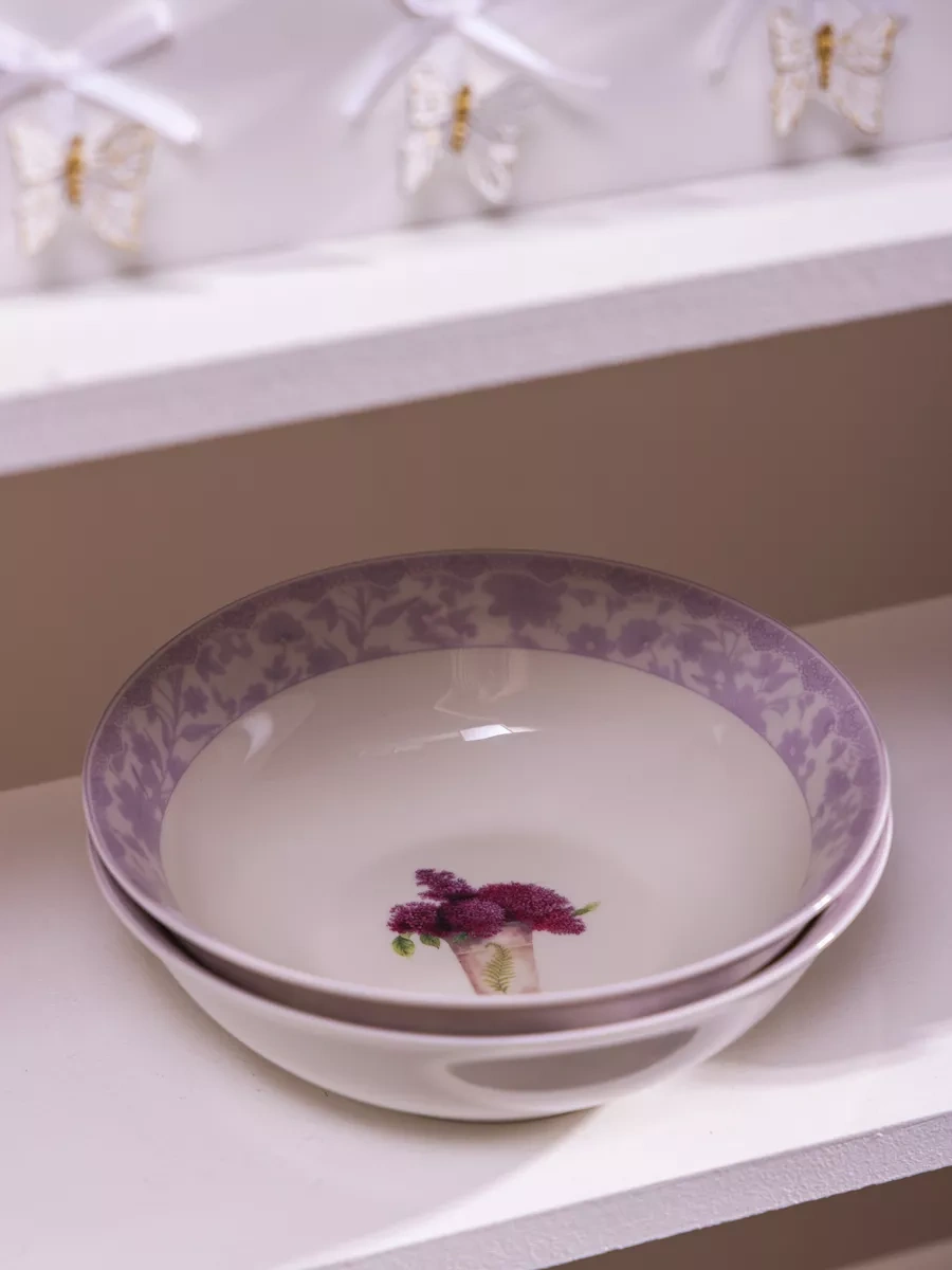 Lefard 650 Ml Derin Çorba Tabağı "lavanta Baharı" 192184866 Beyaz