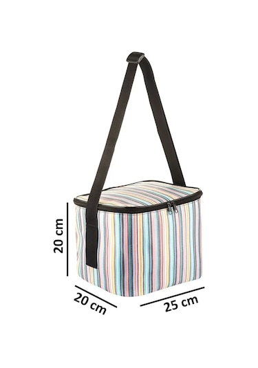 Ns Reliable Kamp Piknik Termal Soğutucu Yalıtımlı Buzluk Termos Çanta - 920 Çizgi Desenli Çok Renkli