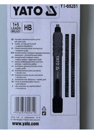 Yato Marangoz Ve Duvarcı İçin Otomatik Kurşun Kalem, + 5 Yedek Uç, Yt-69281 280364396