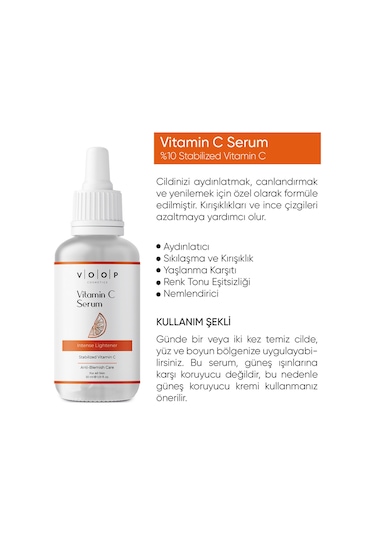 Voop Yoğun Aydınlatıcı ve Leke Karşıtı Vitamin C Serum 30 ML