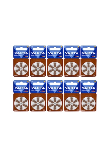 Varta 312 Numara İşitme Cihaz Pili 6 x 10 Adet