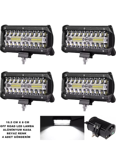 Off Road Power Led Lamba BEYAZ Sabit Led 8x16,5 cm 4 Adet - Point
