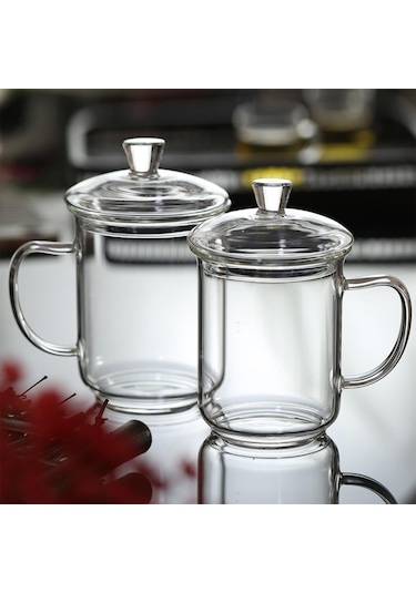 Suntek Meyve Suyu Cappuccino Süt 400ml Için Saplı Cam Kahve 400-ml