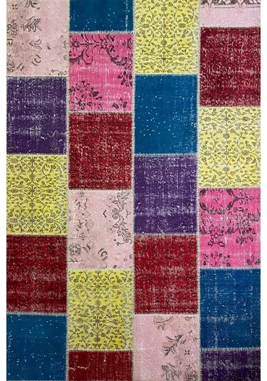 Çam Halı Pw726 Multi El Dokuma Patchwork Yün Halı - 170x240