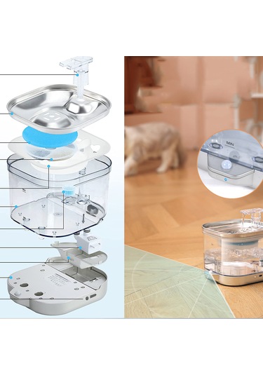 Ecronicword Kablosuz Akıllı Kedi Ve Köpek Evcil Hayvan Su Çeşmesi