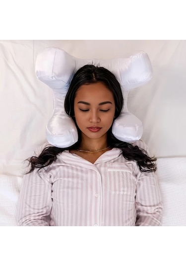 Honeybeeshop Göz Maskeli Premium Yüz Yastığı Yan Yatanlar Ve Sırt Uyuyanlar İçin Altın Rengi Güzellik Yastığı