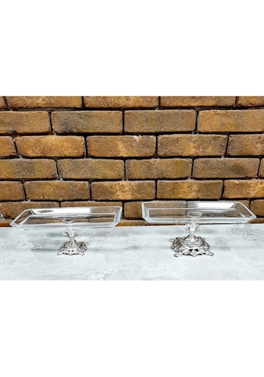 Zen Home Avangarde Gümüş Döküm Ayaklı 2 Adet Baton Sunumluk Muhteşem Set Gümüş