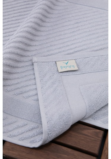 Leoline %100 Pamuk Premium 2'li Ayak Havlusu - Gri Gri