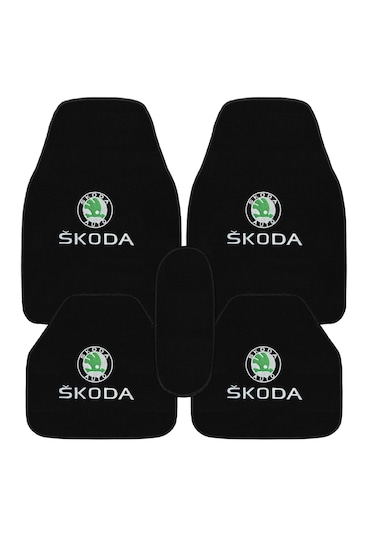 Skoda Uyumlu Nakış İşlemeli 5 Li Oto Halı Paspas Seti