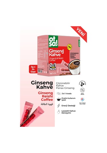 Otsa Kutulu Ginseng & Reishi Kahve Stıck 3,5g X 24 Stıck Çekirdek