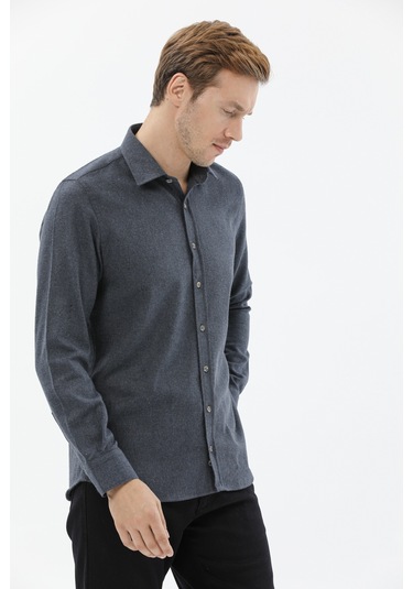 Finesuits Erkek Flanel Gömlek 2422204013.flr Lacivert