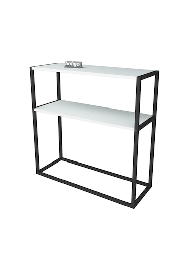 Metal Ayaklı Dresuar Dekoratif Raflı Dresuar Beyaz