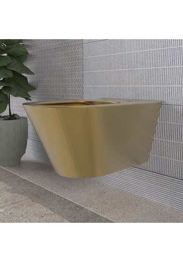 Lucco Asma Klozet İçi Beyaz Dışı Komple Altın