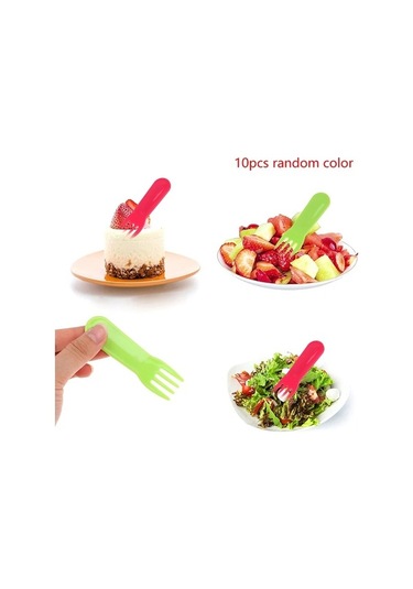 Zyzqstore 10 Adet Plastik Çocuk Meyve Çatalı, Mini Karikatür, Çok Renkli, Uygun Okul Ve Ev Kullanımında, Boyut: Standart, Renk: Çok Renkli