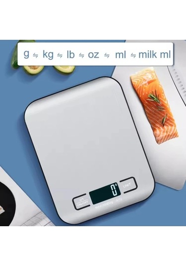 Wondernest Terazisi Paslanmaz Mutfak Lcd Ekranlı Dijital Çelik 5kg/1g Gümüş