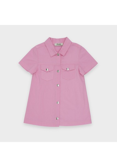 Kız Çocuk Cep Detaylı Gömlek Elbise 2411gb26004-4543 001