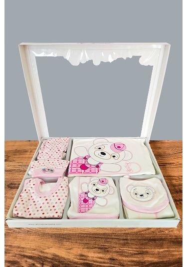 Pembe Panda 10 Parça Hastane Çıkışı Ve 4 Parça Bebek Bornoz Seti Pembe