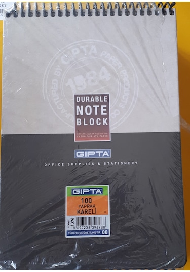 Bloknot Spralli A 5 Kareli 100 Yp Karton Kapak 6 Adetli Paket N11.392