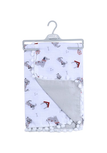 Sebi Bebe Ponponlu Battaniye 70x90 CM 9212 Beyaz