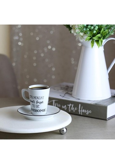 Akayev Mermer Beyaz 25 CM Gümüş Boncuk Ayak Yuvarlak Sunumluk