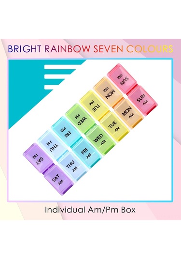 Kangvka Haftalık 14 Bölmeli Sağlam İlaç Kutusu - Su Geçirmez, Parçalanabilir, Gıda Kalitesi Pp Malzeme İle Küçük Eşyalarınızı Düzenleyin Beyaz