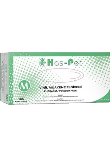 Has-Pet Pudrasız Vinil Muayene Eldiveni 100'lü
