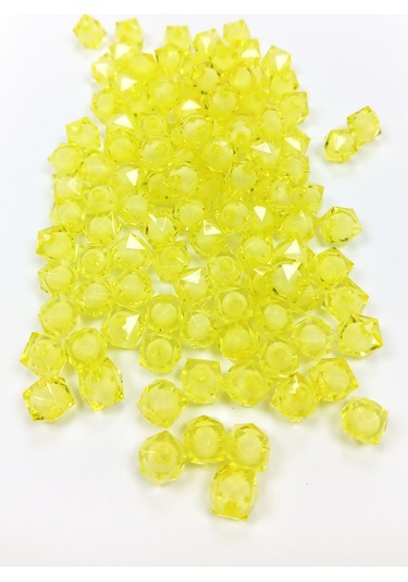 Küp Boncuk İçten Boncuklu Bileklik Çanta Boncuğu 10 Mm 50 Gr Sarı - Bnc454