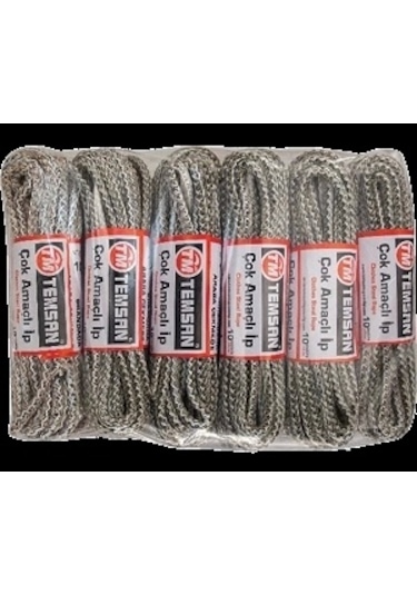 Temsan 10 Mt Çok Amaçlı İp 12'li Çok Renkli