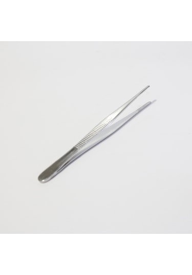 Penset 13 CM Düz-Küt Uçlu Paslanmaz Çelik