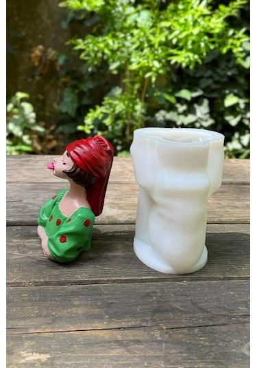 Alina Sakız Çiğneyen Kadın Tekli Silikon Mum Kalıbı