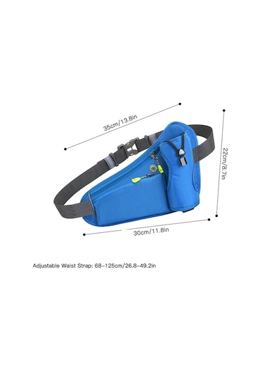 Pazly Koşu Ve Outdoor İçin 2 Fermuarlı Cep, Şişe Tutuculu Siyah Bel Çantası Siyah