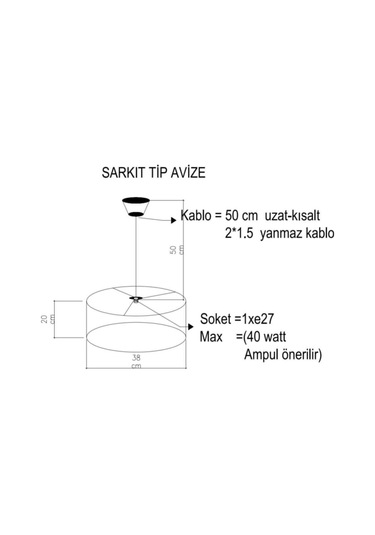 Konsept Oda Seti 1 Adet Lambader 1 Adet Abajur 1 Adet Tekli Avize Siyah