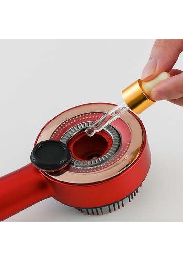 Suntek Akülü Elektrikli Masaj Saç Derisi Fırçası Kırmızı Saç Derisine Masaj Fırçası