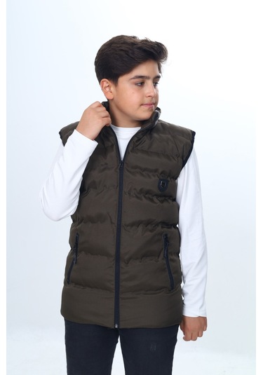 Toontoy Erkek Çocuk Göğsü Armalı Şişme Yelek Haki