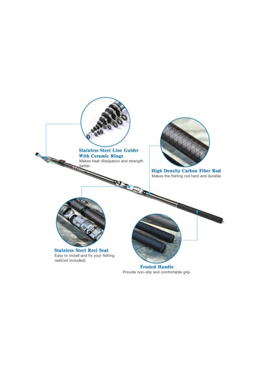 Qingmipy 5.4m Uzayabilir Karbon Fiber Balıkçılık Kamışı - El Ve Deniz Kullanıma Uygun, Pürüzsüz Performans