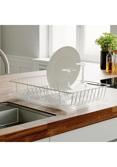 Tek Katlı Krom Bulaşıklık Sepeti 31 x 10 x 50 CM Krom