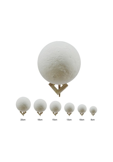 Novahub 3d Baskılı Usb Şarjlı Ay Işığı - 2 Renkli Ahşap Standlı Gece Lambası Diğer