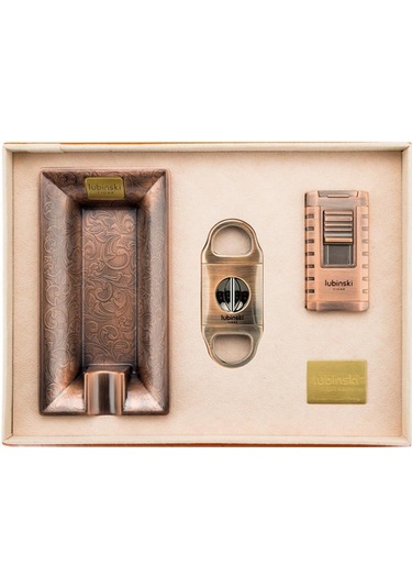 Lubinski Yeni Seri Dizayn Üçlü Bronz Puro Seti