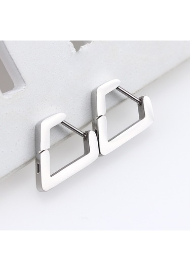 Jzcat Erkekler Ve Kadınlar İçin Geometrik Şekilli Küpeler-tgeh16 Gümüş