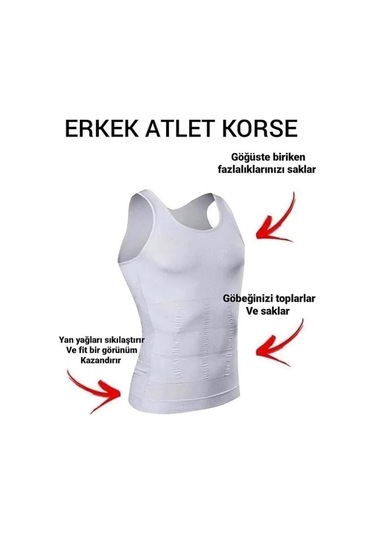 Atlet Korse Erkek Toparlayıcı Inceltici Beyaz
